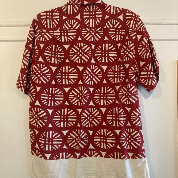 DIESEL abstract print linen blend knit hawaiian shirt size L - Picture 4 of 7